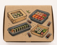 Pudełka papierowe na sushi